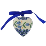 Polish Pottery Stoneware Ornament Heart 3 in.