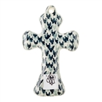 Polish Pottery 3" Cross. Hand made in Poland and artist initialed.