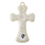 Polish Pottery 3" Cross. Hand made in Poland and artist initialed.