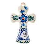 Polish Pottery 3" Cross. Hand made in Poland and artist initialed.