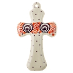 Polish Pottery 5" Cross. Hand made in Poland and artist initialed.
