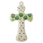 Polish Pottery 5" Cross. Hand made in Poland and artist initialed.