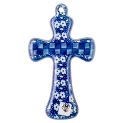 Polish Pottery 5" Cross. Hand made in Poland and artist initialed.