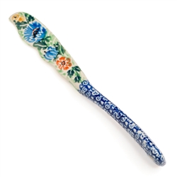 Polish Pottery 7" Spreading Knife. Hand made in Poland. Pattern designed by a master artist.