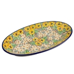 Unikat Polish Pottery Stoneware Oval Serving Platter 15 in. U4742