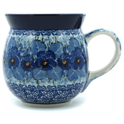 Polish Pottery 16 oz. Bubble Mug. Hand made in Poland. Pattern U3639 designed by Maria Starzyk.