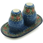 Polish Pottery 7" Salt and Pepper Set. Hand made in Poland and artist initialed.