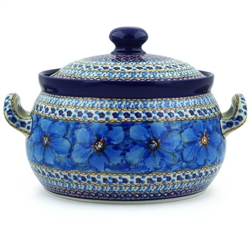 Polish Pottery 11" Soup Tureen. Hand made in Poland. Pattern U408C designed by Jacek Chyla.