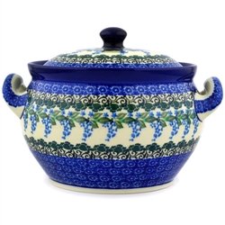 Polish Pottery 1.5 qt. Tureen. Hand made in Poland and artist initialed.