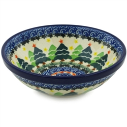 Polish Pottery 6" Bowl. Hand made in Poland and artist initialed.