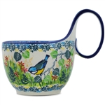 Unikat Polish Pottery Stoneware Soup Bowl with Handle 14 oz. U5097