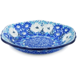 Polish Pottery 7" Scalloped Bowl. Hand made in Poland. Pattern U4963 designed by Teresa Liana.