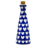 Polish Pottery 7 oz. Bottle w/cork. Hand made in Poland and artist initialed.