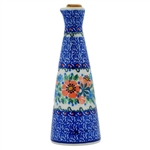 Polish Pottery 7 oz. Bottle w/cork. Hand made in Poland. Pattern U1906 designed by Karolina Sliwinska.