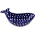 Polish Pottery 9" Fish Shaped Dish. Hand made in Poland and artist initialed.