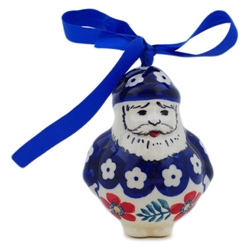 Polish Pottery 4" Santa Claus Ornament. Hand made in Poland.