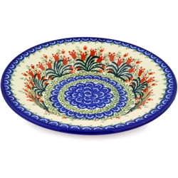 Polish Pottery 9.5" Soup / Pasta Plate. Hand made in Poland and artist initialed.