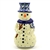 Polish Pottery 6.5" Snowman Candle Holder. Hand made in Poland.