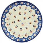 Polish Pottery 8" Dessert Plate. Hand made in Poland and artist initialed.