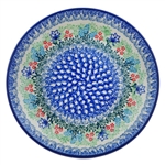 Polish Pottery 8" Dessert Plate. Hand made in Poland and artist initialed.