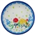 Polish Pottery 4" Plate. Hand made in Poland. Pattern U5084 designed by Teresa Liana.