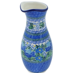 Polish Pottery 10.5" Carafe. Hand made in Poland. Pattern U5138 designed by Maria Starzyk.