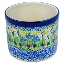 Polish Pottery 5" Utensil Jar. Hand made in Poland. Pattern U5071 designed by Teresa Liana.