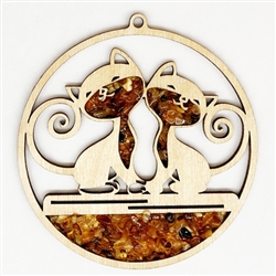 Kitty Kitty Amber Suncatcher And Magnet  4.25"