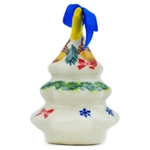 Polish Pottery 3.5" Christmas Tree Figurine. Hand made in Poland