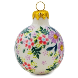 Polish Pottery 2.5" Christmas Ball Ornament. Hand made in Poland