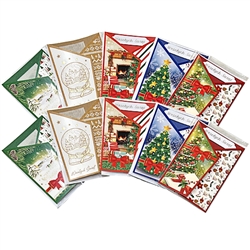 Assorted Polish Tri-Fold Christmas Cards With Oplatki (Christmas Wafer) - (10) Pack