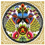 Polish Folk Art Luncheon Napkins (package of 20) 'Lowicz Folk Peacocks'