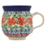 Polish Pottery 11 oz. Bubble Mug. Hand made in Poland. Pattern U3411 designed by Irena Maczka.