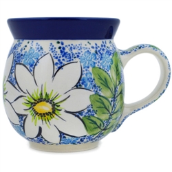 Polish Pottery 16 oz. Bubble Mug. Hand made in Poland. Pattern U5141 designed by Maria Starzyk.