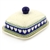 Polish Pottery Stoneware Butter Dish 7 in. 'Hearts Around'