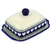 Polish Pottery Stoneware Butter Dish 7 in. 'Hearts Around'