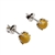 Antique Amber Sterling Silver Stud Round Earrings