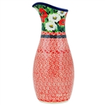 Polish Pottery 10.5" Carafe. Hand made in Poland. Pattern U5043 designed by Maria Starzyk.