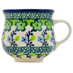 Polish Pottery 2 oz. Espresso Cup. Hand made in Poland. Pattern U4931 designed by Teresa Liana.