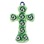 Polish Pottery 3" Cross. Hand made in Poland and artist initialed.