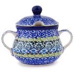 Polish Pottery 7 oz. Sugar Bowl. Hand made in Poland and artist initialed.