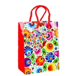 Small Polish Gift Bag Wycinanki White 7"