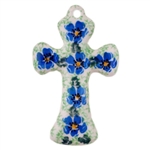 Polish Pottery 3" Cross. Hand made in Poland and artist initialed.