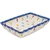Polish Pottery 12" Fluted Rectangular Baking/Serving Dish. Hand made in Poland and artist initialed.