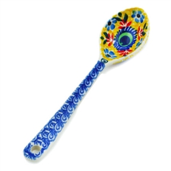 Polish Pottery 6" Deep Spoon. Hand made in Poland. Pattern U2317 designed by Karolina Sliwinska.