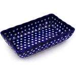 Polish Pottery 9" Fluted Baking/Serving Dish. Hand made in Poland and artist initialed.