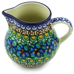 Polish Pottery 7 oz. Creamer. Hand made in Poland. Pattern U151 designed by Maryla Iwicka.