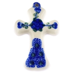 Polish Pottery 3" Cross. Hand made in Poland and artist initialed.