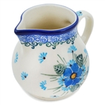 Polish Pottery 7 oz. Creamer. Hand made in Poland. Pattern U4992 designed by Maria Starzyk.