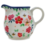 Polish Pottery 7 oz Creamer. Hand made in Poland. Pattern U5003 designed by Teresa Liana.